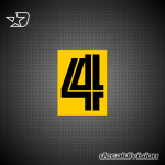 Reflective Number Sticker 4 - Inline